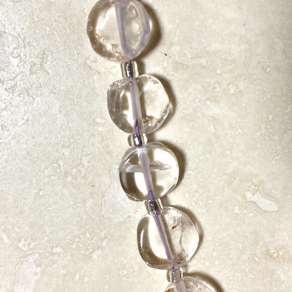 Genuine Purple Fluorite Beaded Choker, Natural Gemstone Bib Necklace - Picture 10 of 15